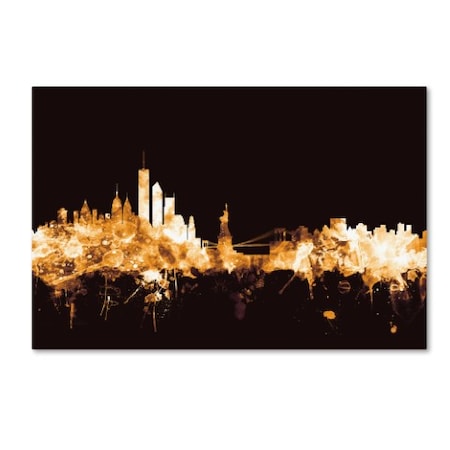 Michael Tompsett 'New York Skyline Gold' Canvas Art,16x24